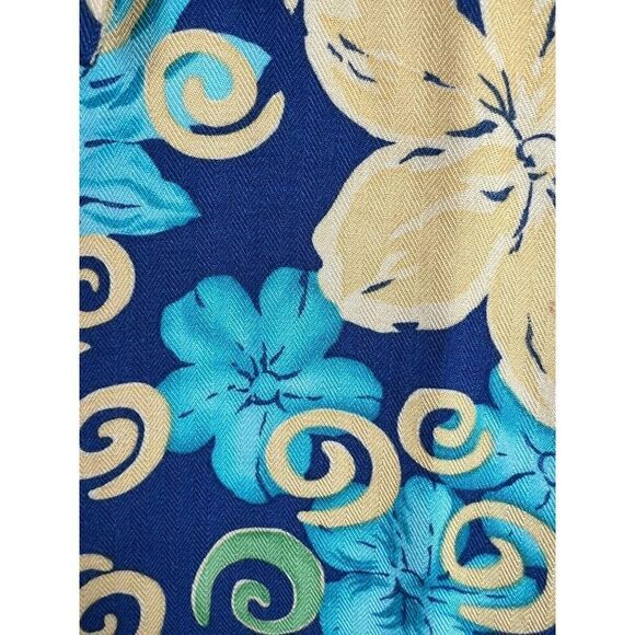 COLDWATER CREEK twill floral Hawaii rayon button down short sleeve top shirt S - Picture 2 of 6